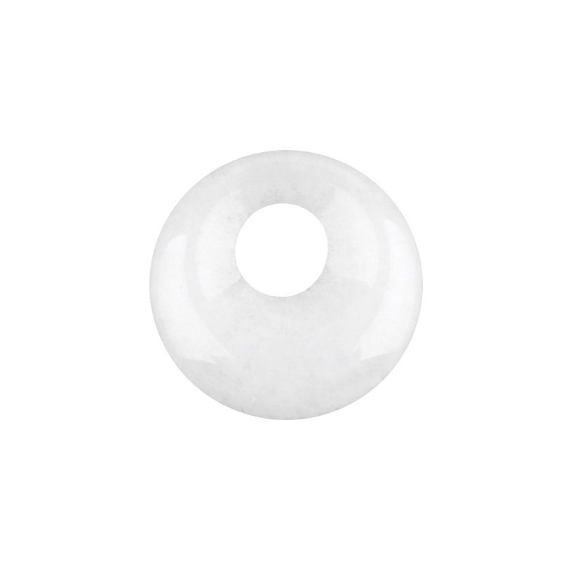 Pingente de fivela de segurança de orifício lateral de ágata de cristal natural de 18mm, colar nostálgico de ametista de orifício lateral de irmão redondo estilo nacional