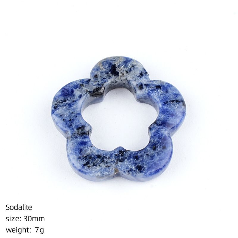 30Mm pingente de flor de cristal natural antigo DIY colar brincos pingente oco pedra áspera flor de ameixa acessórios de jóias