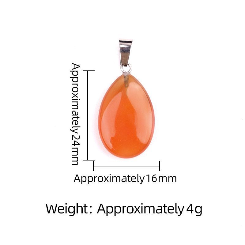 1743-16X24mm pedra de cristal natural ágata pingente de gota de água plana, pingente de pedra DIY acessórios de jóias