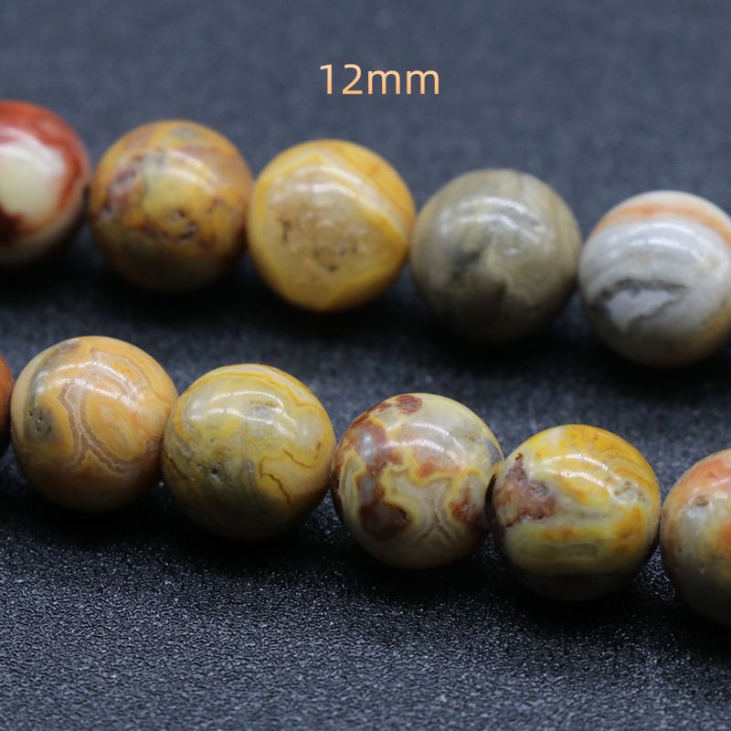 194-Crazy Lace Agate Contas redondas Grânulos soltos DIY Acessórios de jóias frisadas