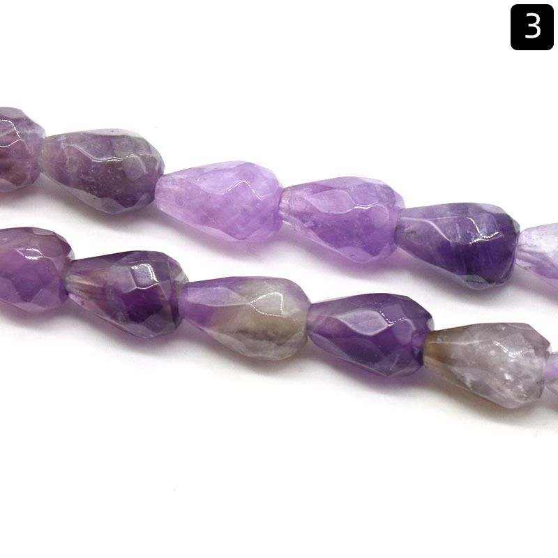 1371-7X10mm seção de gota de água de buraco reto, gota de água de pedra de ágata de cristal natural