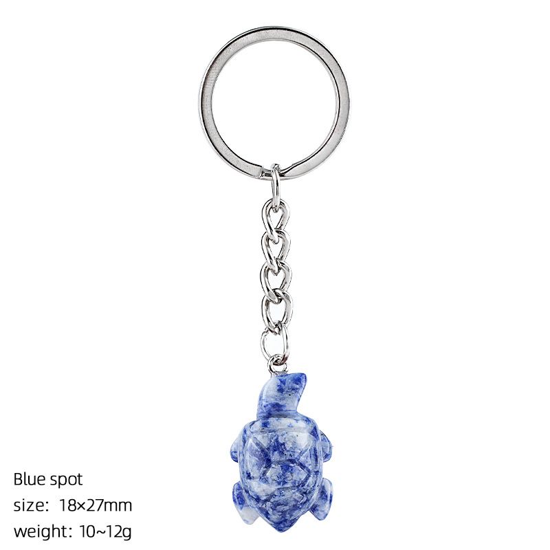 Natural cristal tartaruga chaveiro saco animal acessórios do carro pedra bruta escultura pedra semi-preciosa tartaruga pingente