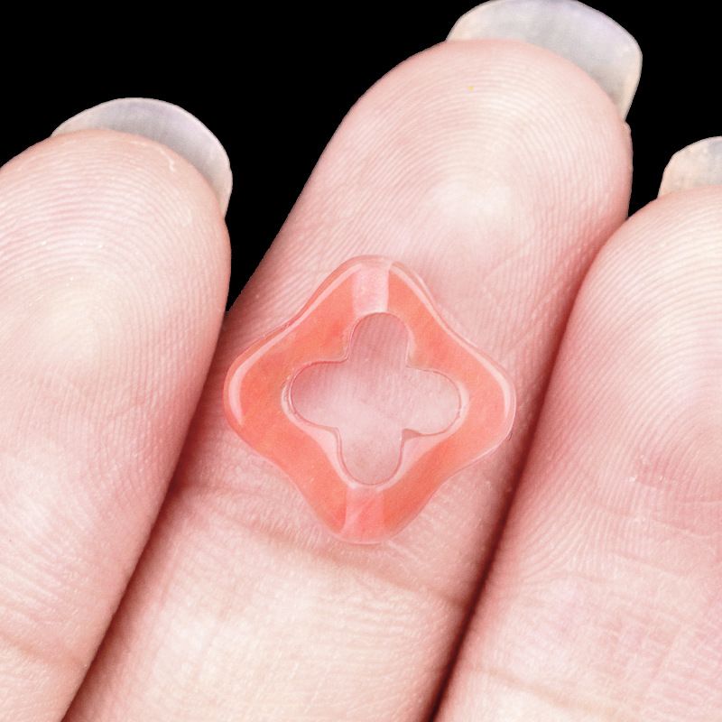 2054 - Contas de trevo de quatro folhas de cristal natural com ódio de quatro folhas, pingente, colar, pulseira e contas acessórias DIY