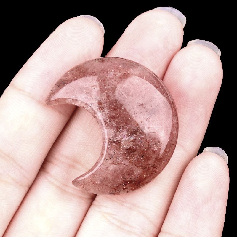 1602-30Mm lua, forma crescente de pedra de ágata de cristal natural DIY lua não porosa acessórios material