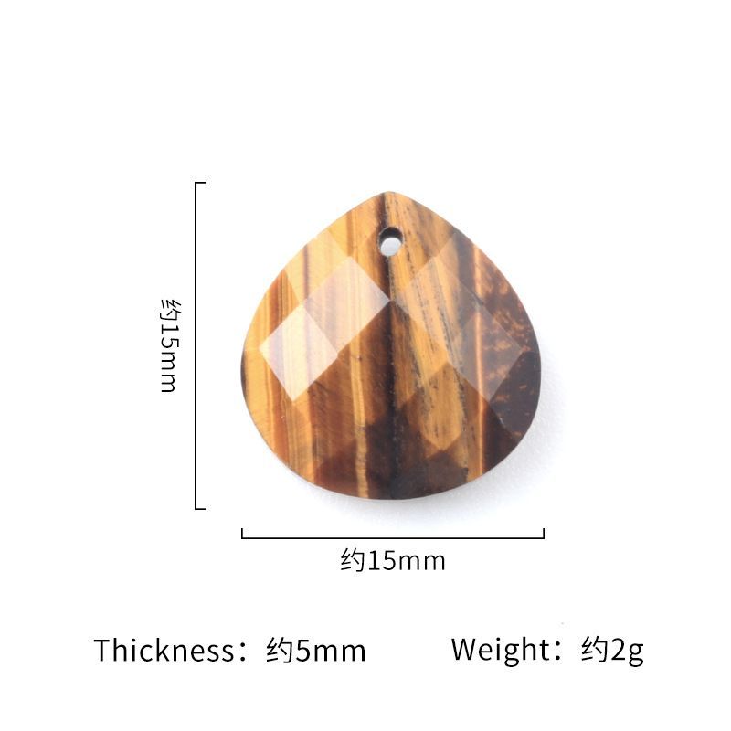 1622-Pedra de cristal natural facetada rosto pingente de gota de água triangular DIY colar brincos acessórios pingente de jóias