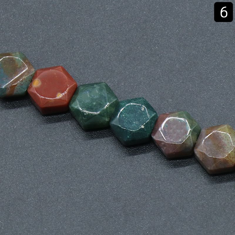 1425-8Mm corte hexágono, pedra de ágata de cristal hexagrama contas soltas DIY pulseira colar material de jóias