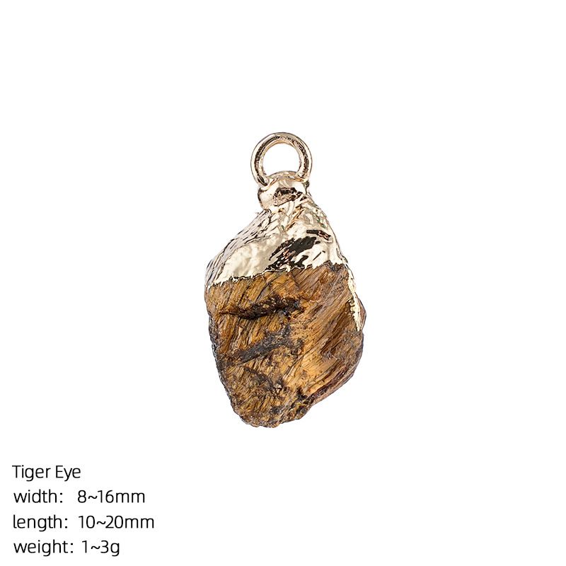 Pingente de pedra bruta de cristal natural transfronteiriço DIY colar brincos pulseira de prata dourada pedra áspera acessórios de ágata irregular