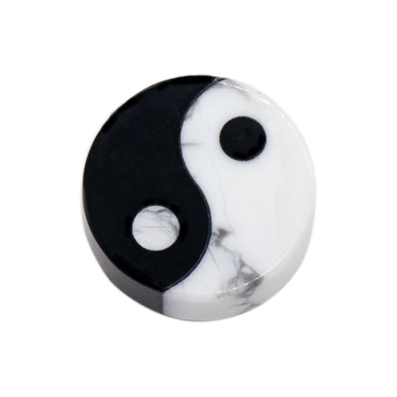 Pinho branco natural obsidiana emenda preto e branco tai chi yin e yang gossip logo punho decorativo pequeno ornamento