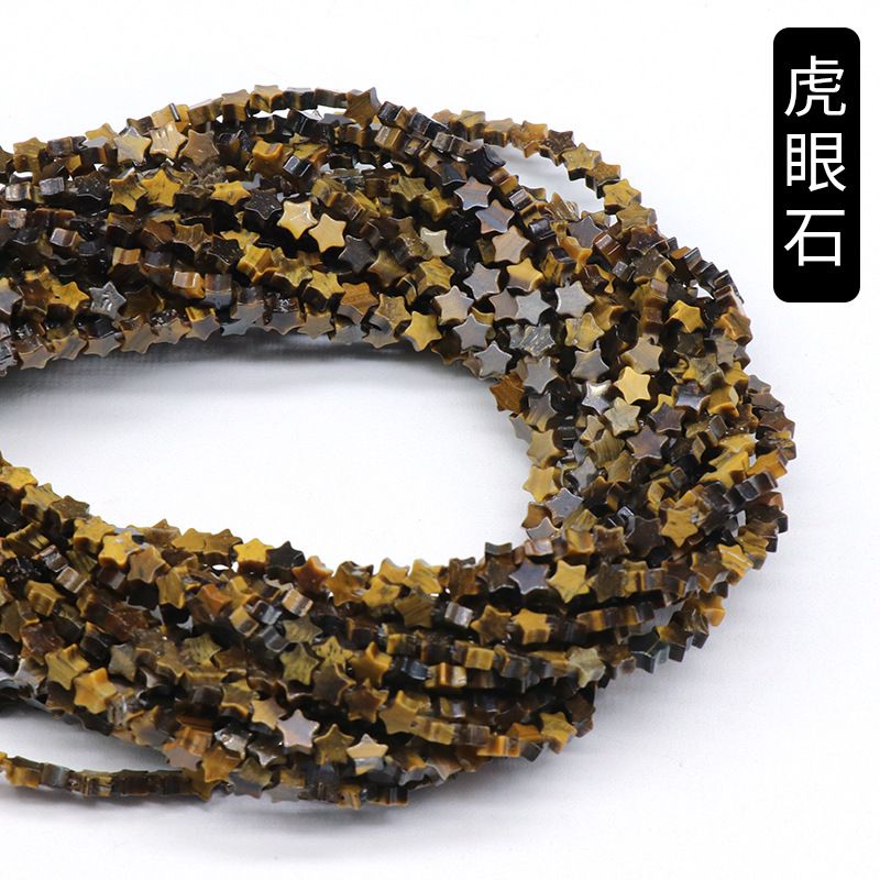 Contas de estrela de cinco pontas de jade de ágata de cristal, contas soltas de estrela DIY pulseira colar brincos acessórios materiais