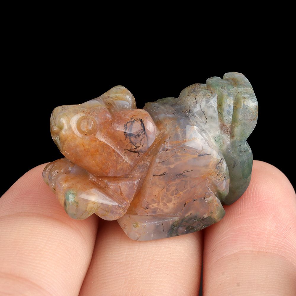 1917-1Em pedra de ágata de cristal natural de esquilo gravada mini enfeite artesanal de animal pequeno