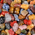 1795-1Em pedra de ágata de cristal natural de sapo gravado mini enfeite artesanal de animal pequeno