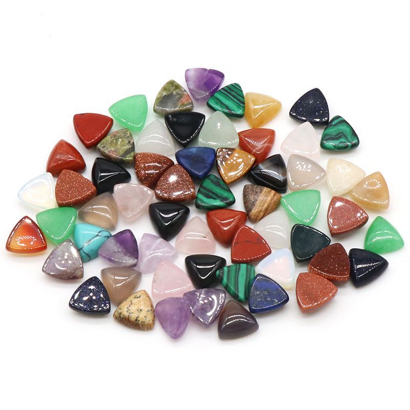 Superfície de anel triangular de 1226-10Mm, pedra de cristal natural única superfície curva triangular DIY jóias incrustadas com acessórios de pedra solta