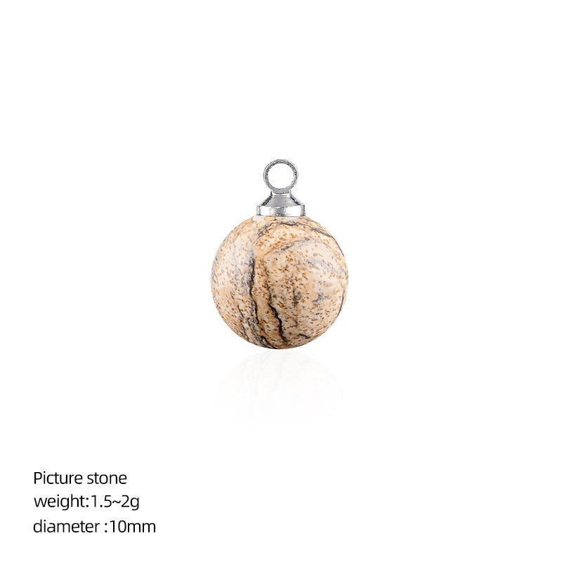 10Mm pingente de bola de pedra natural artesanal brincos pulseira colar de cristal contas soltas redondas acessórios de jóias