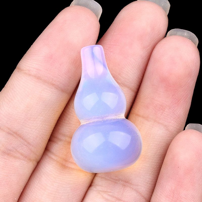 2159-Ágata de cristal roxo natural rosa e branco esculpida à mão 30mm cabaça não porosa acessórios culturais e de jogo local cênico