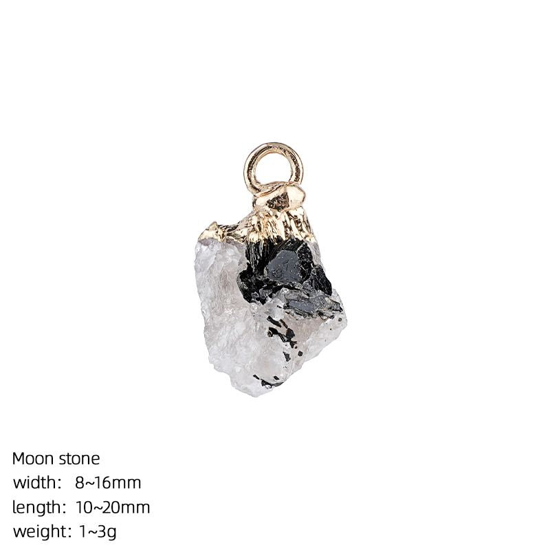 Pingente de pedra bruta de cristal natural transfronteiriço DIY colar brincos pulseira de prata dourada pedra áspera acessórios de ágata irregular