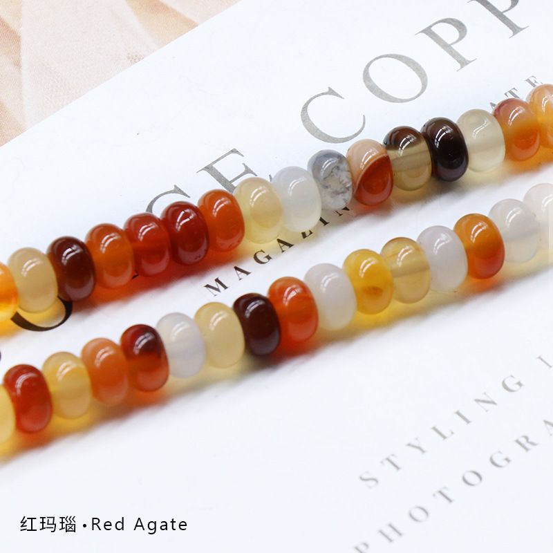 Ágata cristal tigre olho ágata vermelho, conta divisória topázio ábaco DIY jóias contas soltas, acessórios de pedra