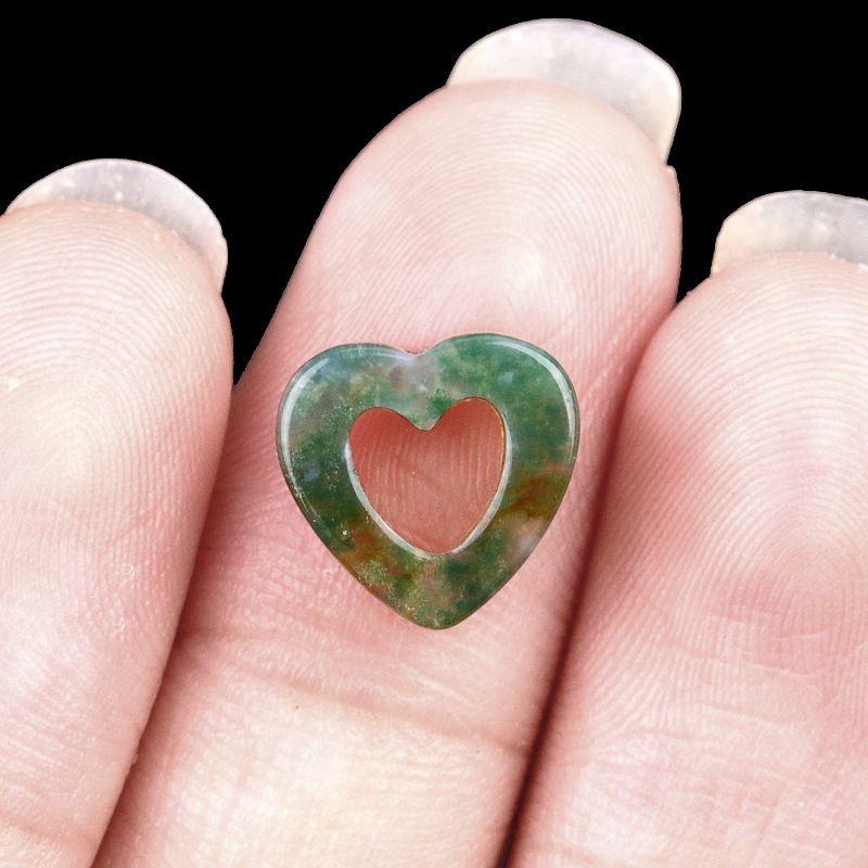 2055-Pedra de cristal natural ágata oco amor contas soltas DIY colar colar pulseira acessórios contas