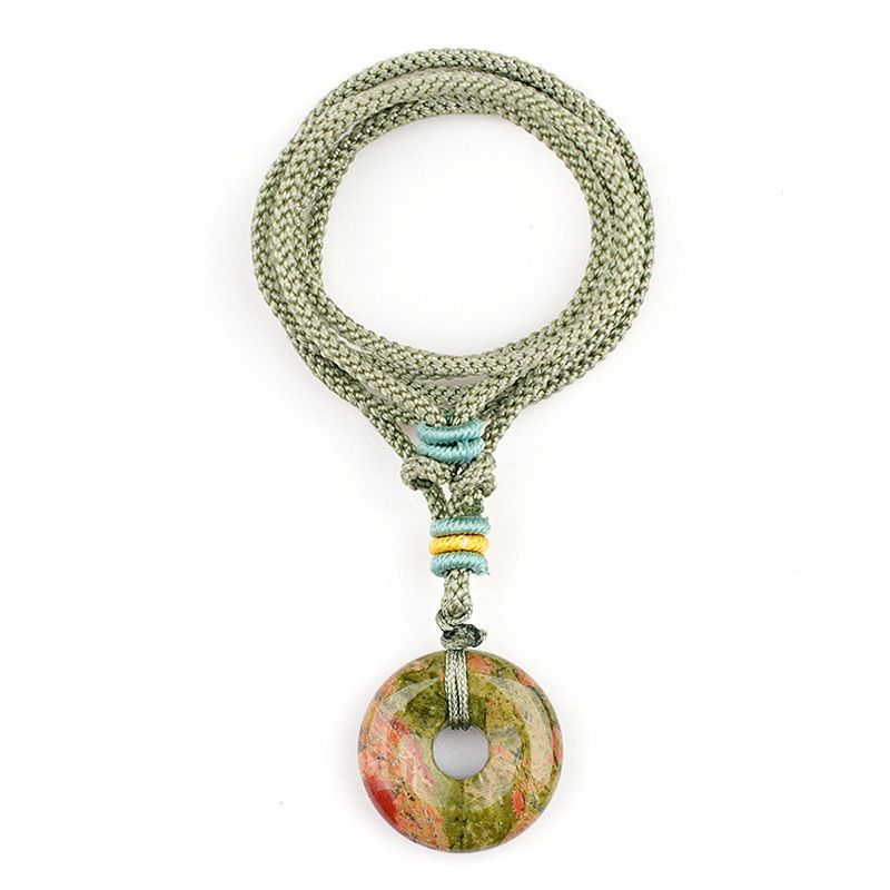 2332-20Mm fivela de segurança colar, cabeça de pedra de ágata de cristal pingente de grande abertura círculo pingente de tecido acessórios