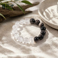 [Geração Xishi] Pulseira multi-tesouro de obsidiana de cristal branco natural, pulseira versátil simples e sofisticada