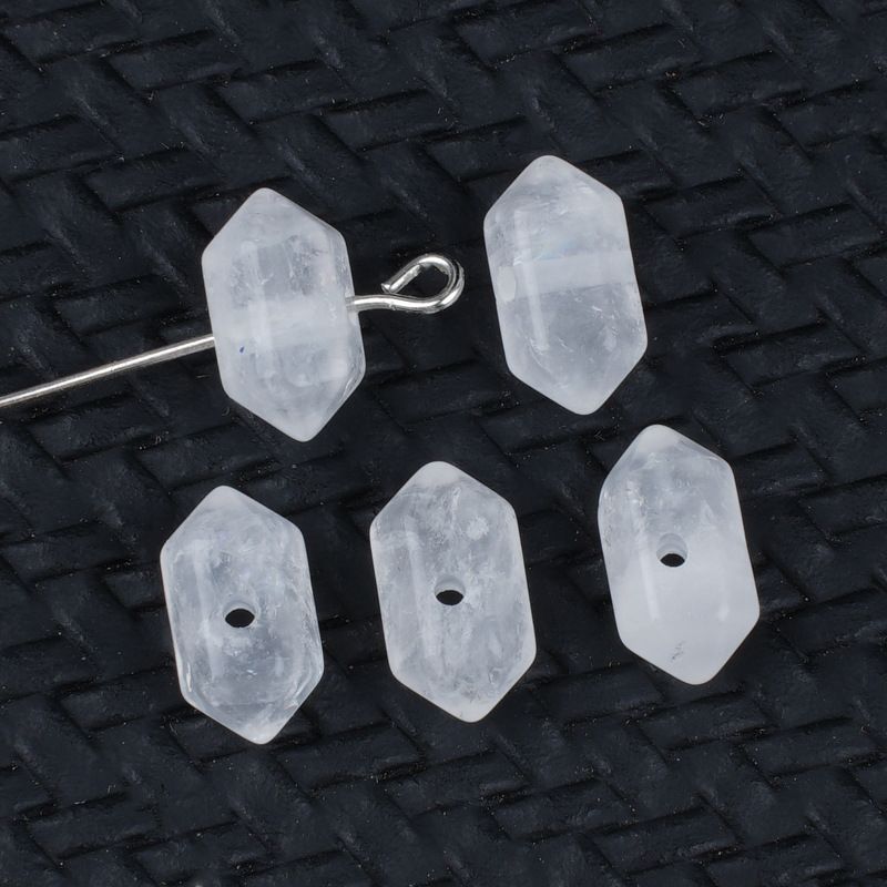 Acessórios de orifício médio de ponta dupla de cristal natural, olho de tigre de ouro verde, cristal de ametista em pó de cristal branco acessórios de joias DIY