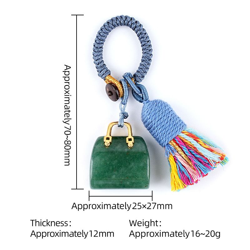 2485 Pedra natural semi-preciosa saco chaveiro criativo mão-tecido carro roupas acessórios cristal ágata pingente