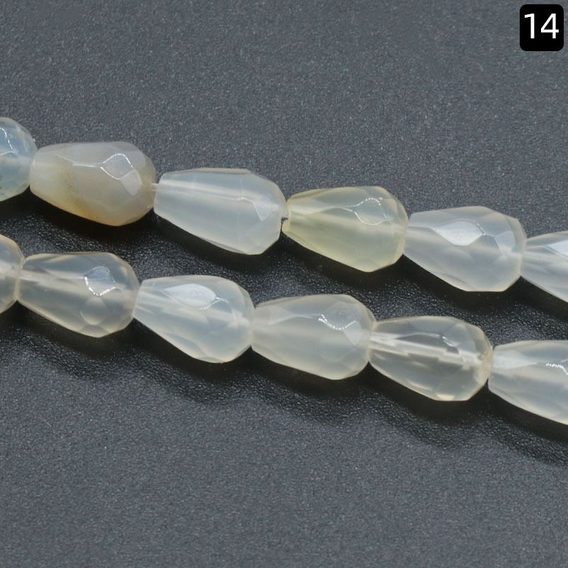 1371-7X10mm seção de gota de água de buraco reto, gota de água de pedra de ágata de cristal natural