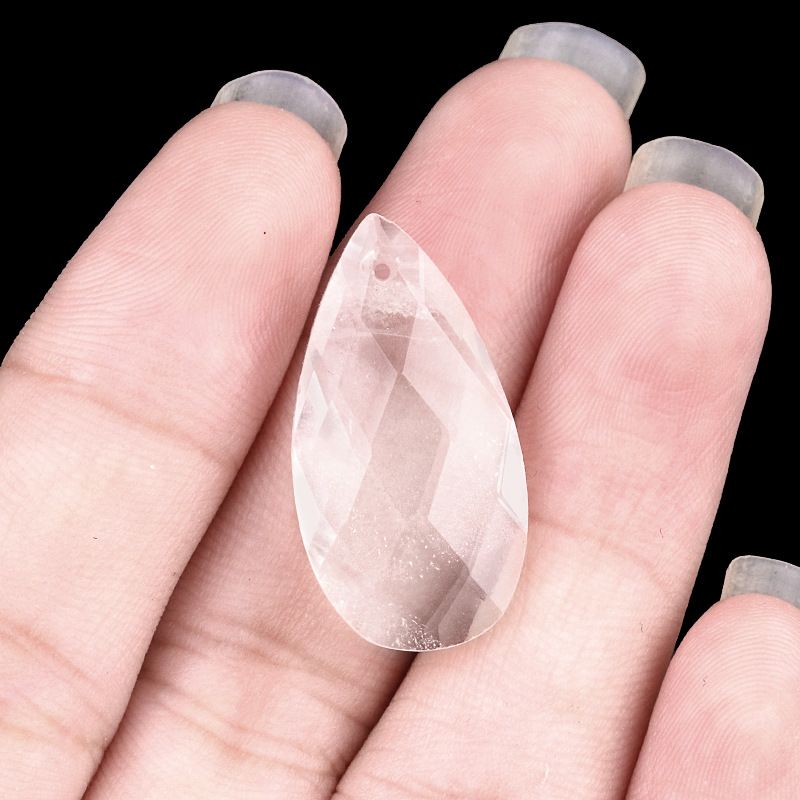 2062-Natural pó cristal ametista gota de água corte rosto DIY colar brincos pingente jóias pingente acessórios