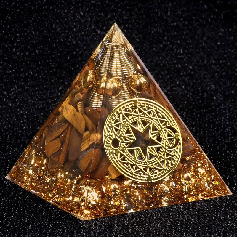 Nova resina de cascalho pirâmide de 5cm Artesanato epóxi ornamentos para casa