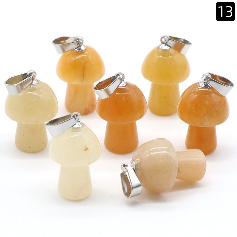 1468-Pedra de Cristal Natural 2CM Mini Pingente De Cogumelo Pequeno Colar Acessórios Pingente De Moldagem De Cogumelo DIY