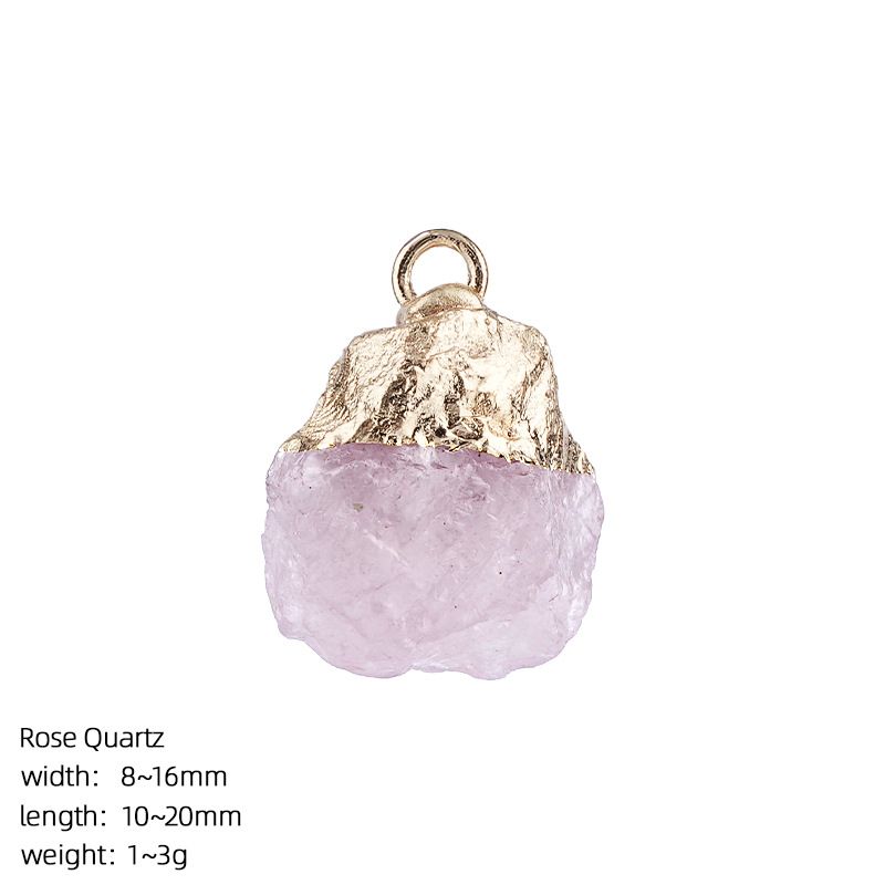 Pingente de pedra bruta de cristal natural transfronteiriço DIY colar brincos pulseira de prata dourada pedra áspera acessórios de ágata irregular