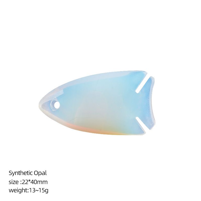 Pingente de peixe pequeno de cristal natural de 40Mm Pingente de colar DIY, gravura em pedra ágata com orifícios acessórios de jóias em forma de peixe