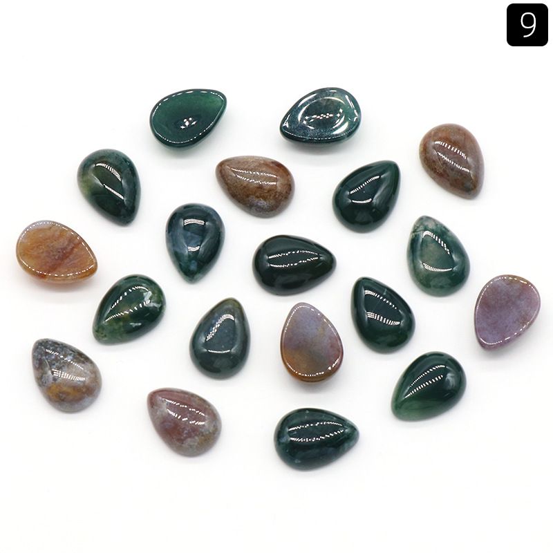Superfície de anel de gota de água de 1476-10X14mm, cristal natural única superfície curva geométrica DIY jóias incrustadas com acessórios de pedra solta