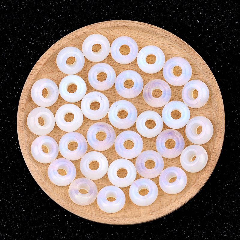 325-Grânulos de orifícios grandes 8 * 14mm de cristal de ábaco de ágata material de acessórios tecidos à mão DIY