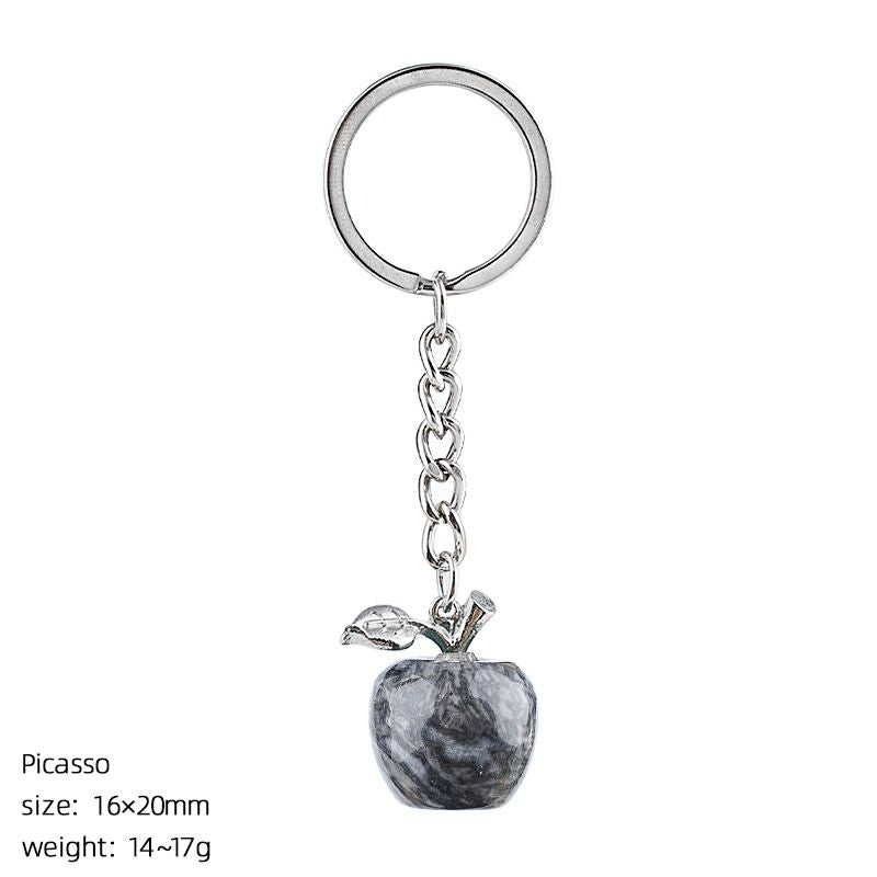 Ágata pedra semipreciosa maçã chaveiro véspera de Natal presente decorativo pedra natural pingente pequeno maçã