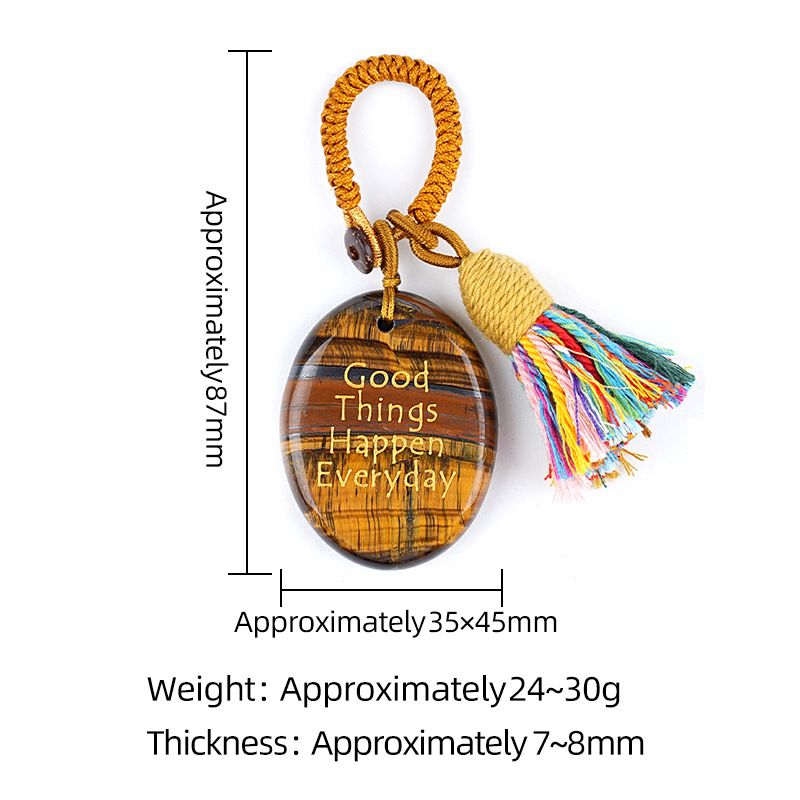 Chaveiro de pedra natural de palma de pedra DIY saco de corda trançada acessórios de carro pingente de pedra mindfulness cristal natural