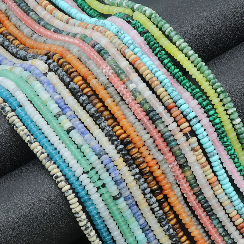 1113-Pedra semipreciosa de ágata de cristal natural 2X4mm ábaco frisado DIY pulseira colar brincos material de jóias