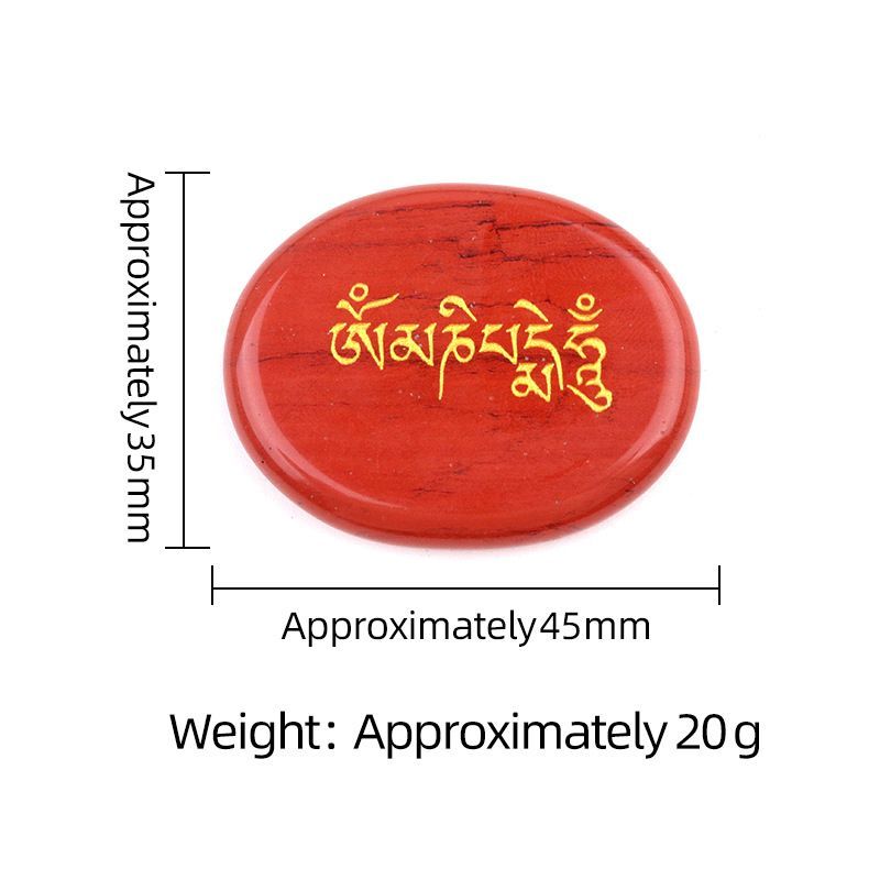 2149-Om Mani Padme Om Mantra de Seis Sílabas Pedra de Palma, Joias Tibetanas Om Mani Padmé Hum Alívio do Estresse