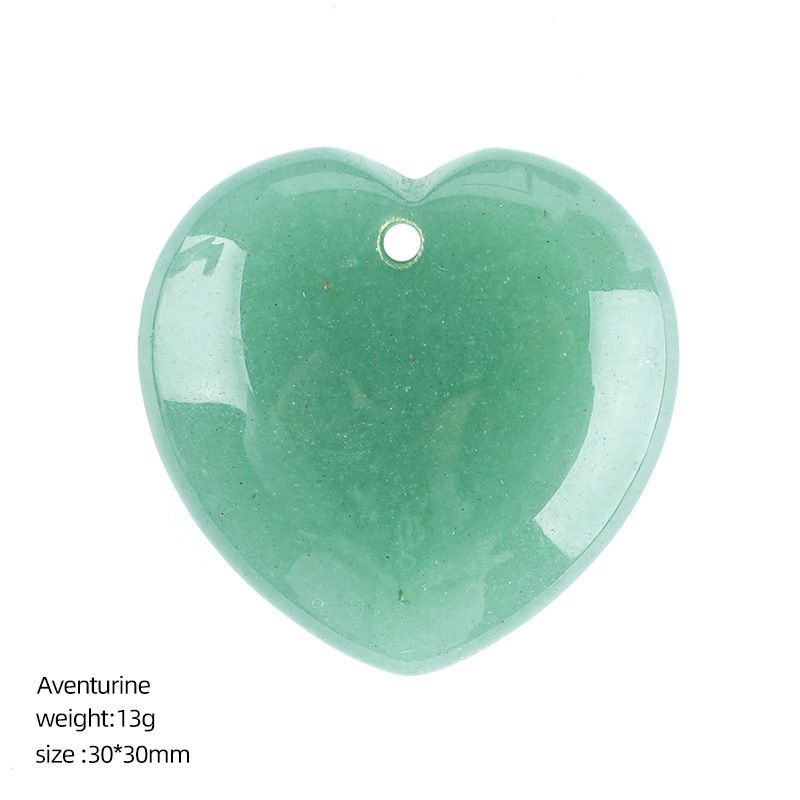 Pingente de amor de cristal natural perfurado de 30Mm, ágata gravada em forma de coração em pó de cristal de pêssego coração trançado colar acessórios