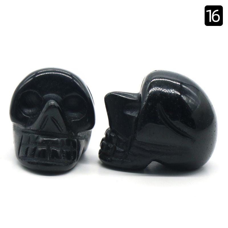 1554-25Mm Crânio de Ágata de Cristal Natural Esculpido Fantasma Cabeça Cerca De 1 Polegada Crânio Pequeno Ornamento De Halloween