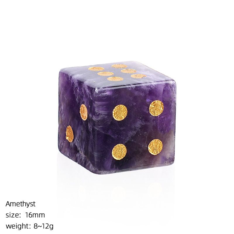 Dados de pedra natural de 16Mm entretenimento de lazer família jogos de tabuleiro adereços esculpindo pontos ângulo reto dados de cristal natural