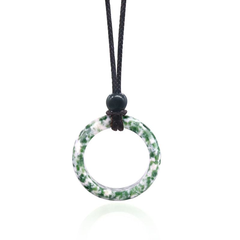 1435-Colar de Anel de Pedra de Cristal Natural Anel de Correr Clavícula Círculo Feminino Colar Simples Jóias