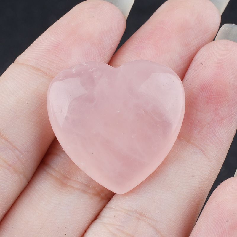 25Mm pedra de cristal natural amor pequeno ornamento pedra natural não porosa em forma de coração pedra solta