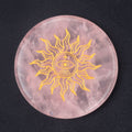 1658-55Mm base de pedra de disco de cristal de pó natural, árvore da vida esculpida, estrela e pedra da lua pequeno ornamento