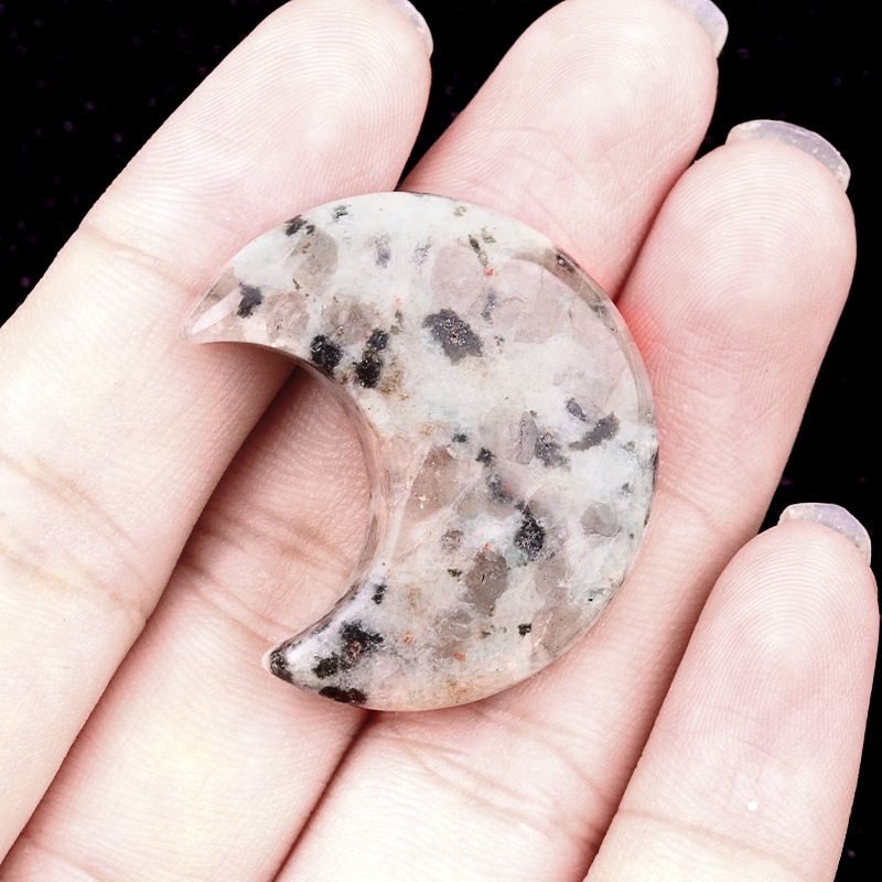 1602-30Mm lua, forma crescente de pedra de ágata de cristal natural DIY lua não porosa acessórios material