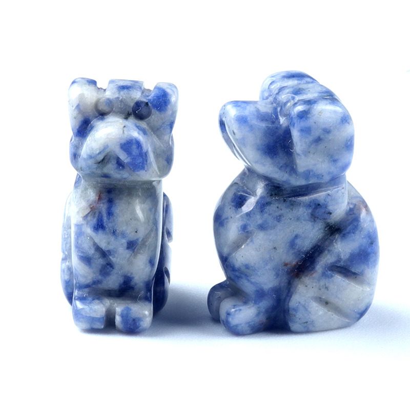 1606 a 1in filhote de cachorro ágata cristal pedra mini escultura animal pequeno pedra semi-preciosa artesanato cão pequeno ornamento