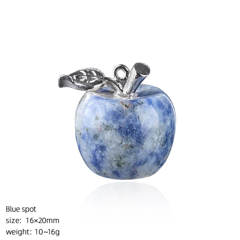 Maçã de cristal natural de 20Mm, colar artesanal de presente de Natal de véspera de Natal, pingente de maçã pequena de pedra natural.