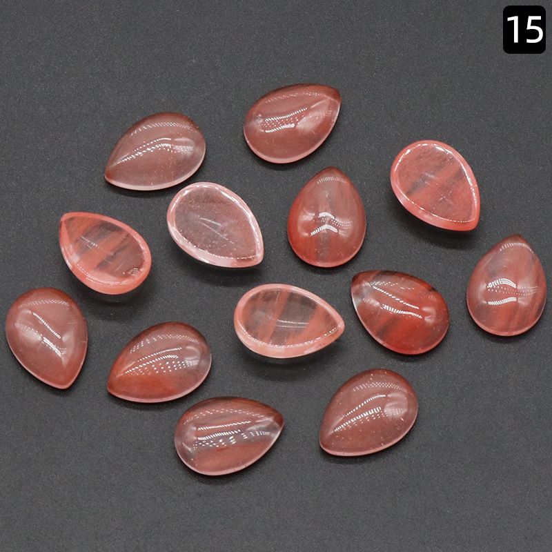 Face de anel em forma de gota d'água 1227-13X18, joias geométricas simples curvas de cristal natural embutidas com acessórios de pedra solta
