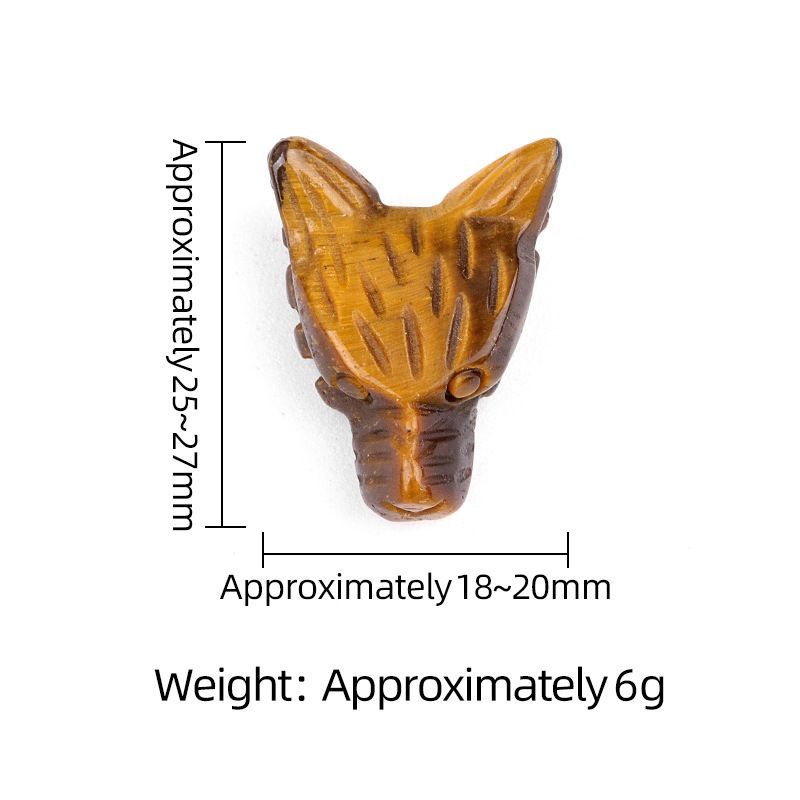 2118-Pó de ametista natural cristal olho de tigre escultura cabeça de lobo artesanato animal pequeno ornamento