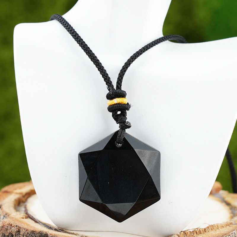 Pingente de hexagrama de cristal natural, pedra olho de tigre ametista, colar de pedra semipreciosa de cristal branco, pingente de joias.