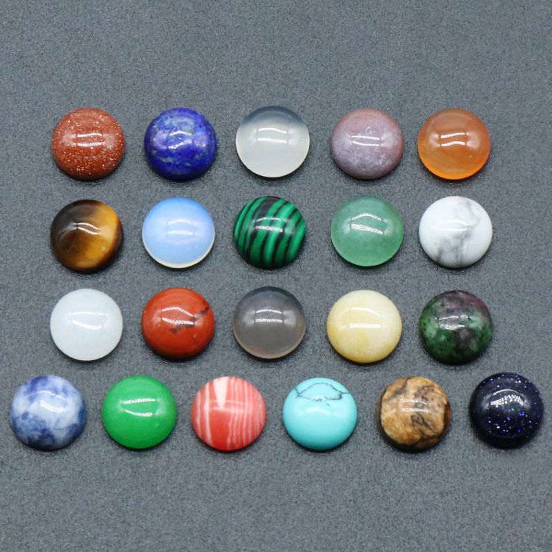 Superfície de anel redonda de 1247-8Mm, superfície de cristal natural única curva redonda geométrica DIY jóias incrustadas com acessórios de pedra solta